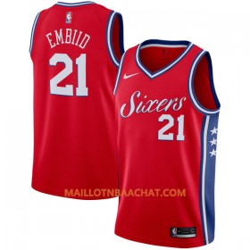 Maillot NBA Philadelphia 76ers Joel Embiid 21 Nike 2017-18 Rouge Swingman - Homme